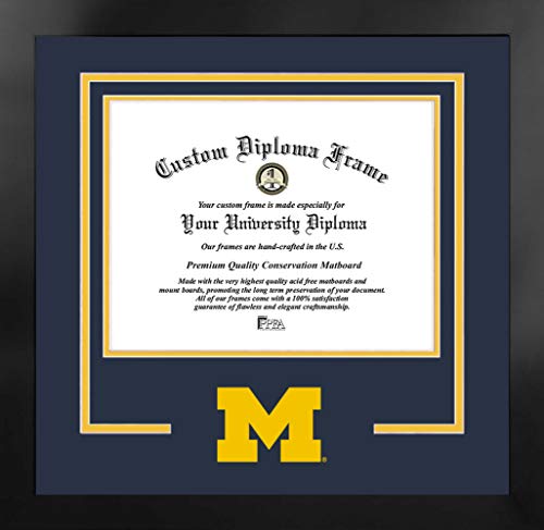 Campus Images MI982MBSD-1185 Ncaa Michigan Wolverines Unisex Spirit Diploma Manhattan Black Frame With Bonus Lithograph cover
