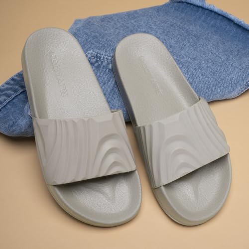 Image of Red Tape Womens Sliders in Slate Blue | Casual Pool Sliders | SLATE BLUE | 3 UK