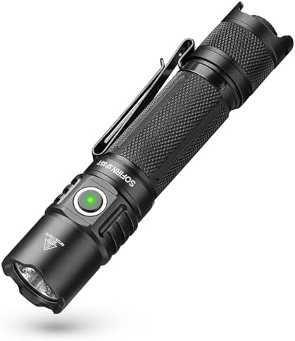 sofirn SP35T Tactical Flashlight Rechargeable, 3800 Lumens Super Bright Pocket Flashlghts with Dual Switch, IPX8 Water Resistance, EDC Flashlight for Camping, Hiking, Emergency