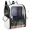 Lekereise Ventilated Cat Backpack Carrier, Pet Carrier Backpack Airline Approved for Small Dogs Medium Cats Fit Up to 18 Lbs, Dogs Foldable Backpack Carrier for Travel, Hiking, Beige