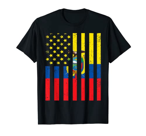 Mens Ecuador American Flag Soccer Jersey Ecuadorian Football Fans T-Shirt