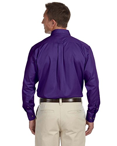 Harriton Men's Easy Blend Long-Sleeve Twill Shirt, 6Xl, Team Purple #TOP2