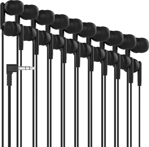 Image of Maeline Bulk 1000 Pack Earbuds, Noise Isolating in-Ear Headphones for Classroom, Library, Airplane Travel, 3.5mm Wired Kids Earbuds Earphones for Phones, Computer and Laptops - Black