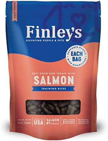 Finley’s Dog Treat Salmon Training Bites Treats for Dogs Made in USA | All-Natural Protein Wheat Free Dog Treats | Healthy Dog Treat Bags (16 oz)