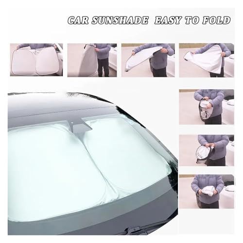 Parasol de parabrisas para Tesla Model 3 y Y plegable protector solar 7
