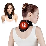 CJBIN Almohadilla térmica para el cuello, almohadillas de calor para aliviar el dolor de cuello y hombros, calentador de cuello calentado por USB para dolor, con 3 niveles de calor y masaje,