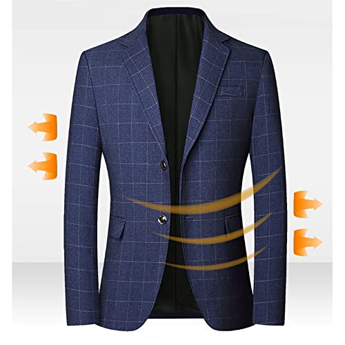 Terno masculino de malha slim fit, blazer de casamento, 2 botões de festa, jantar, baile, casaco bla