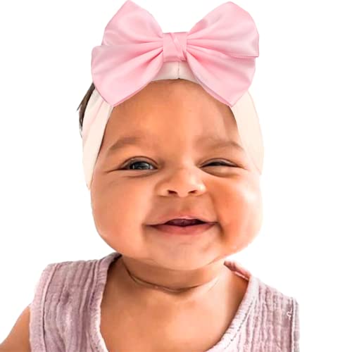 Baby Girls Bow Headband Baby Turban Elastic Headwrap for Newborn Infant Toddler Hair Accessories.(FD81-Red+Black)4