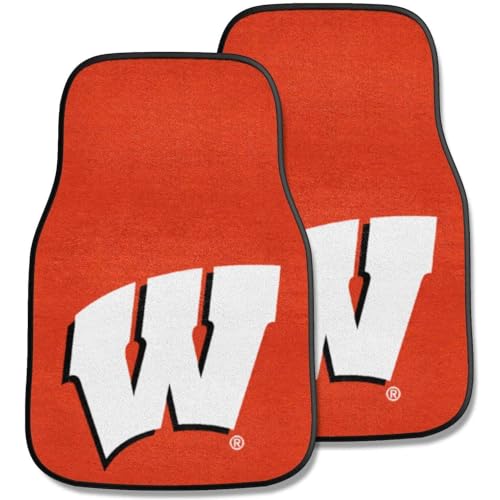 Fanmats University of Wisconsin Badger 2-pc Carpet Car Mat Set/17