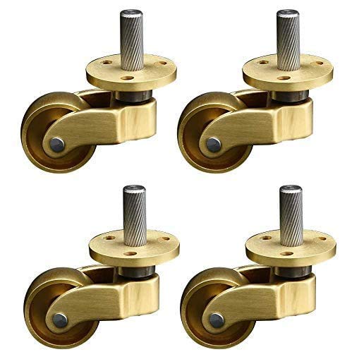 Roulettes en laiton MU lot de 4 pivotantes avec vis pour meubles et piano