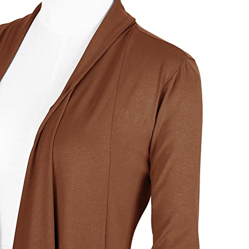 Image of Urban CoCo Women's Drape Front Open Cardigan Long Sleeve Irregular Hem