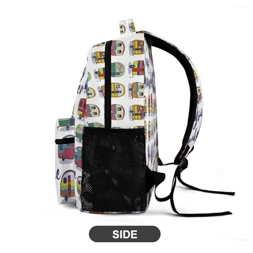 Happy Van Vehicles Cute Backpack Travel Daypack Lightweight Back Pack with Pockets3