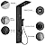 BWE 3 In1 Shower Panel Tower System Multi-Function Black Shower Panel SUS 304 Stainless Steel with Rainfall Shower Head,Massage Body Jets and Handheld Shower for Home Hotel Resort