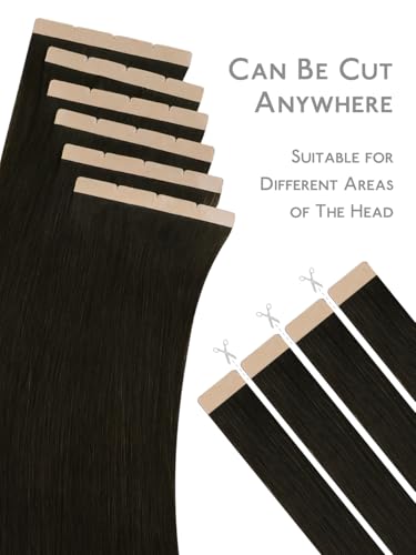 Image of WENNALIFE 3.15 inch Wide Tape in Hair Extensions Human Hair, Tape in Weft