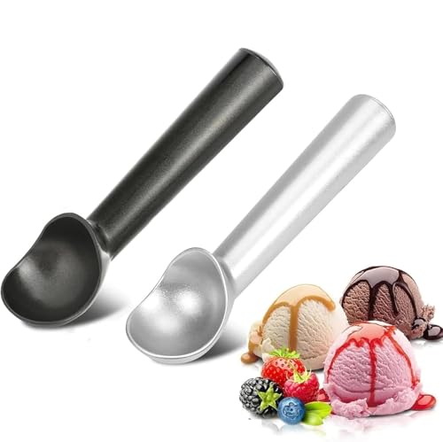 Opiniones y reviews de Cucharas de helado . 50 Cuchara Para Helado Profesional, Cuchara Helado de Acero Inoxidable Multiusos, Ideal para Sandía, Postres, Familias y Tiendas de Dulces, Fácil de Usar y Duradera(Plateado+Negro)