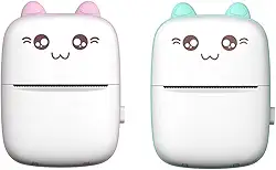 Mini Impressora Térmica Sem Fio Portátil Desenho Animado Foto Android/Ios (Azul)