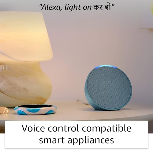 Image of Amazon Echo Pop (White) Smart Home Speaker Combo with Wipro 12W Simple Setup Smart Bulb | with Bluetooth and Alexa
