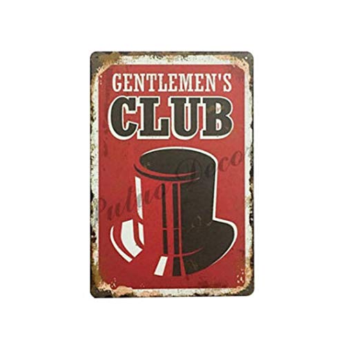Image of Zesta Bathroom Decor Items Washroom Decor Tin Sign | Aesthetic Posters Wall Poster for Bedroom | Magnetic Cafe Decoration Items / Restaurant Decorations Items | Quirky Home Decor Bar Accent - Gentlemen Club
