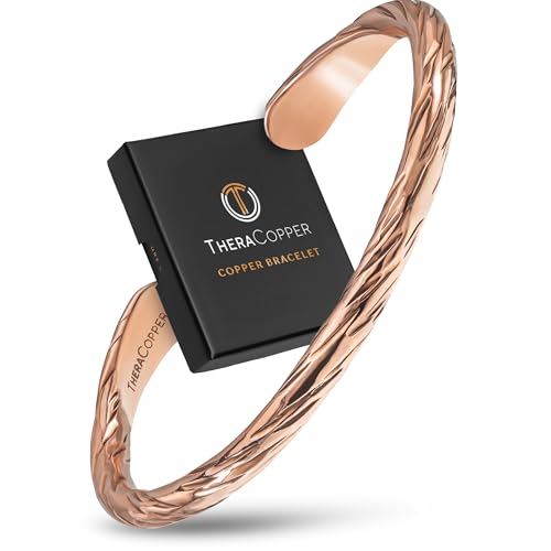 Image of TheraCopper Pure Copper Bracelets for Women & Men, Cuff | 100% Real Copper Bracelet for Men & Women - Raw, Solid & Uncoated, Authentic Tibetan Handmade Jewelry, Adjustable Cuff Bangle