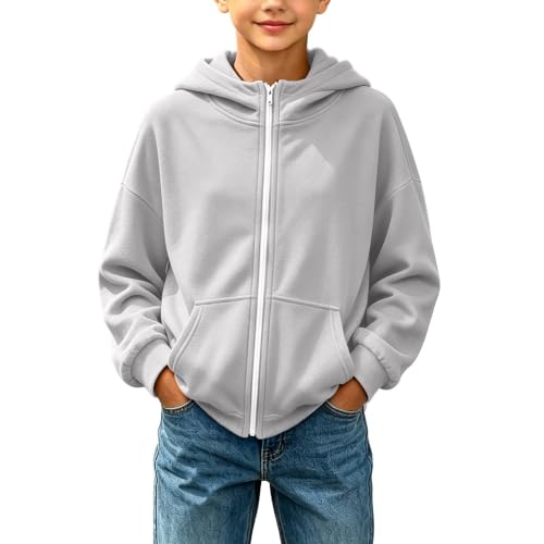 Hoodies for Boys Kids Zip Up Long Sleeve Sweatshirt Jacket Size 12-14 - image 2