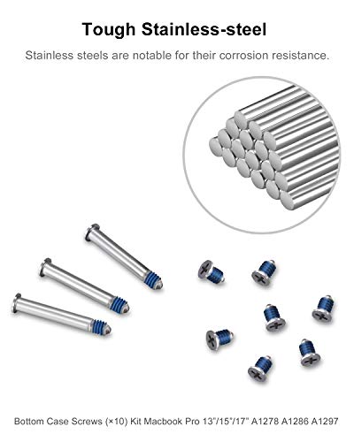 DAFUNY 8 Pack Rubber Case Feet + 2 Set (20pcs) Repair Replacement Screws Set + One Phillips Screwdriver Compatible with MacBook Pro for A1278 A1286 A1297, 2009 2010 2011 and 2012 Version