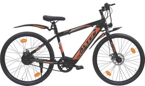 Image of Alter 26 inch 002S Model Electric Cycle with 36V 250W BLDC HUB Motor with Waterproof Connector | Lithium ION Battery in Frame | 95% PREASSEMBLED with Charger (5.2AH, Orange)