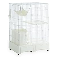 Amazon | タンスのゲン キャットケージ 3段 幅82cm トイレ一体型 猫