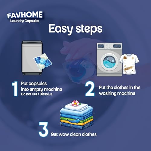 Image of Laundry Detergent Pods 5-in-1, 30 Washes | Tough Stain Remover, Fabric Care & Odour Removal | Ocean Fresh Fragrance | 1 Pod = 1 Wash (Up to 5kg Load) | Front & Top Load Washing Machines