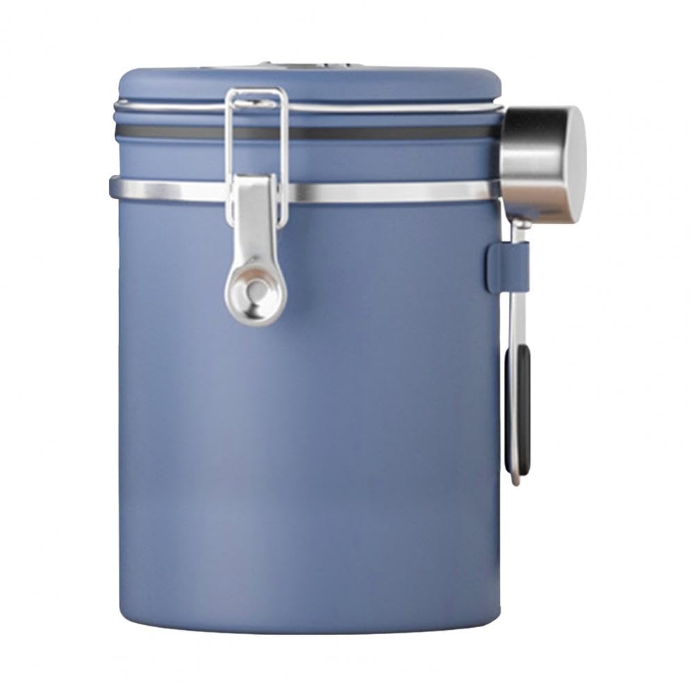 CTRLZS 1800ML Stainless Steel Coffee Canister Airtight Container with Date Tracker Measuring Spoon Freshness Lock Kitchen D