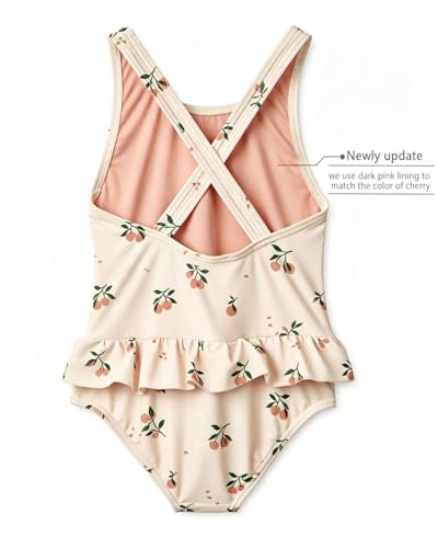 Image of Toddler Girls One Piece Swimsuits Crossback Backless Bathing Suit Whale Dolphin Shark Swimwear with Ruffle Butt UPF50+