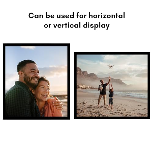 Americanflat 14x16 Picture Frame with Polished Plexiglass - Streamline Collection - Thin Border Picture Frame for Wall Display - Hanging Hardware Included - Black