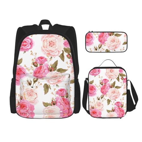 Sac à dos floral et rose WURTON 3 en 1, le cadeau scolaire idéal