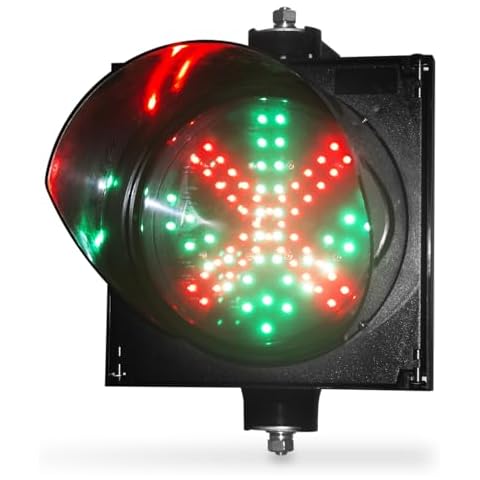 BBMi 200mm(8inch) Red Cross Green Arrow 2 in 1 LED Traffic Light, IP65 Waterproof Traffic Indicator Lamp(85-265V AC). Cover