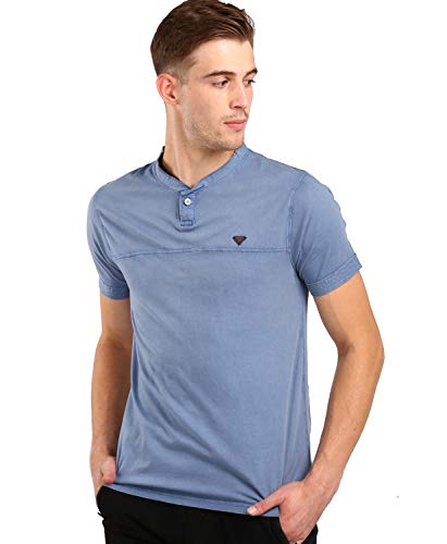 Half Sleeves Henley T-Shirt (Blue 