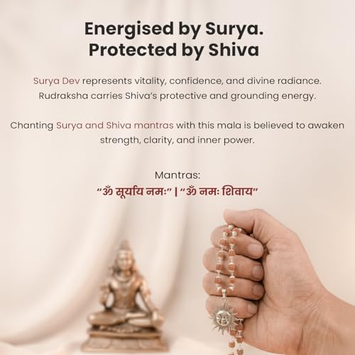 Image of Astrotalk Divya Shankh Rudraksha Mala | Nepal Origin 5 Mukhi Rudraksha Mala with Shankh Pendant for Protection, Peace & Spiritual Growth | Mala Gift for Man & Woman