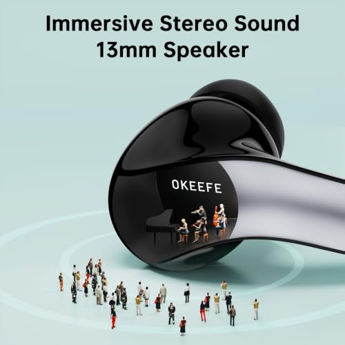 Image of OKEEFE Wireless Ear Buds Bluetooth Earbuds Translation Earbuds Real Time 70H Playtime Wireless Headphones AI Bluetooth Headphones for Travel Meeting Sports