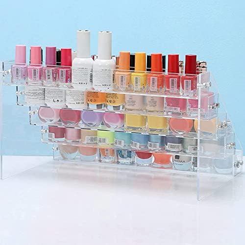 Trintion 6 Tiers Nail Polish Stand 66 Bottle Capacity Acrylic Clear Nail Polish Display Essential Oil Stand Holder Makeup Organizer 12.1x9.76x7.28 Inches