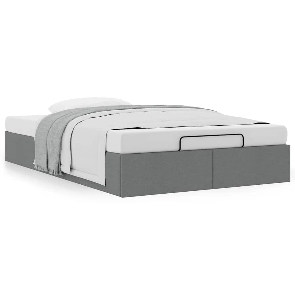 IKAYAA – Letto Matrimoniale Contenitore Idraulico 120x190 Cm, Con Rete A Doghe E Telaio Sollevabile, Similpelle Grigio Chiaro