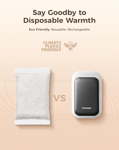 Image of OCOOPA AI Magnetic Hand Warmers Rechargeable 2 Pack, 5000mAh Ultra-Thin Electric Glove Heater Handwarmer,UL Certified, Men Women Gifts for Christmas,Birthday,Winter Essentials,UT4 Young