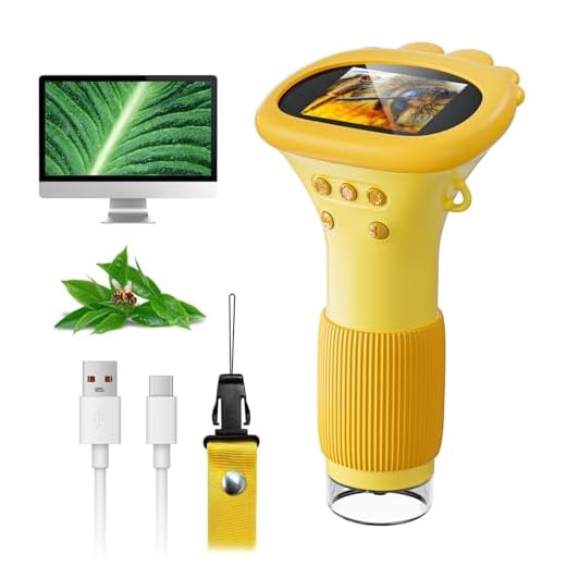 Microscope for Kids, SKYBASIC 2" IPS Screen 1000X Handheld Digital Microscopes HD Pocket Portable Mini USB Microscope Camera, PC Compatible, Science Edu Fun Birthday Gifts Toys for Children Students