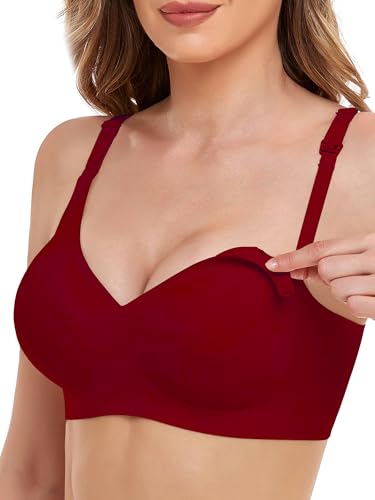 Image of Vinfact Smooth Nursing Bras for Breastfeeding Seamless Maternity Bras for Pregnancy Wireless Bralette with Extra Bra Extender