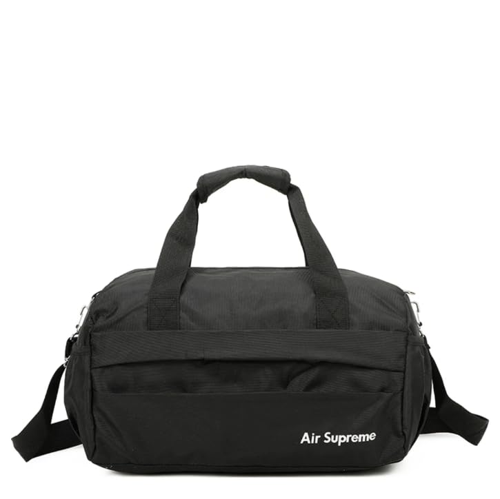 Mens & Womens Small Gym Bag | Lightweight, Waterproof, Shoulder Strap, Travel Friendly Compact Bags (Black)