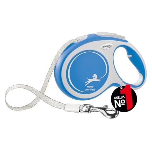 Kerbl Flexi - Rollschnur New Comfort Band - 8 Meter bis 50 kg - Blau - 1 Stück