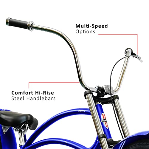Bicicleta Tracer Leopard GT Chopper Stretch Cruiser Playera con Ruedas Gruesas de 26 pulgadas, Suspensión Delantera, 3 Velocidades y Frenos de Disco miniatura 4