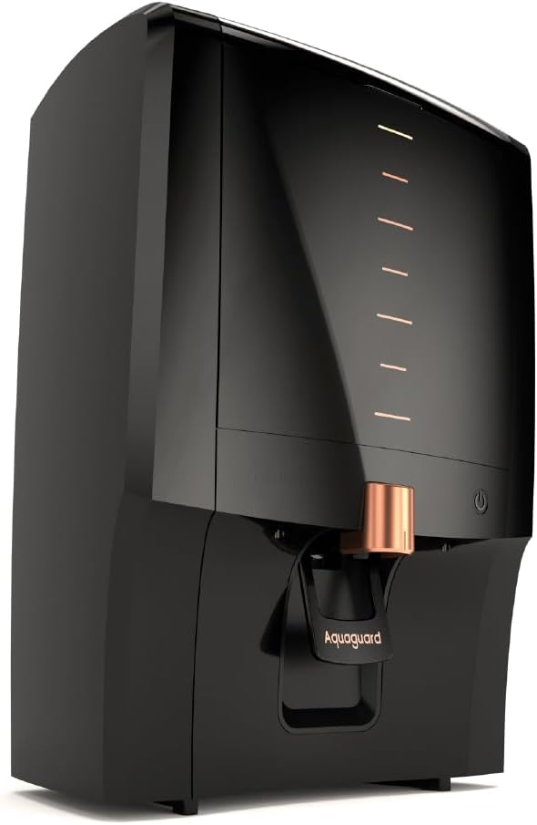 Aquaguard Aura RO+UV+UF+Taste Adjuster(MTDS) with Active Copper & Zinc 7L water purifier,8 stages of purification,suitable for borewell,tanker,municipal water(Black) from Eureka Forbes