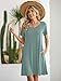 BELAROI Womens Summer Casual T Shirt Dresses Short Sleeve Swing Tunic Dress(M, Grayish Green)
