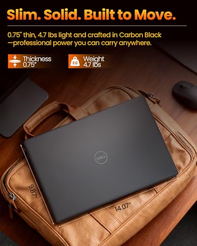 Image of Dell 16-inch Touchscreen Business Laptop - AMD Ryzen 7 250(Beat Core 7 150U)| 16 Tops NPU | AI Copilot Key | 16 inch FHD+ Display |Backlit KB|Win 11 Pro|Carbon Black(32GB DDR5 | 1TB SSD)