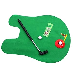 Toilet Golf ,Potty Golf Drinker Toilet Toy Potty Putter Putting Golfing Game Indoor Practice Mini Golf Set Golf Training Accessory for Men Women and Kids