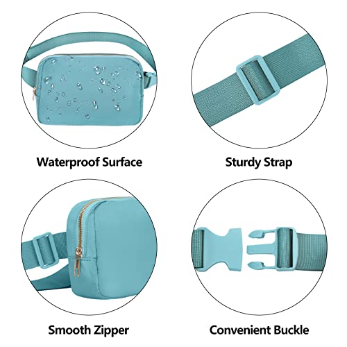 Image of VOROLO Fanny Pack For Women And Men Crossbody Bag Belt Bag Light Blue | Adjustable Strap Graduation Gifts Lightweight Travel Running
