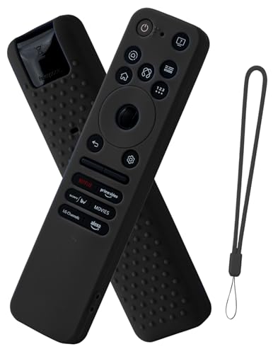 Image of Silicone Tv Remote Cover Compatible with LG Smart TV Remote LG MR25GA Full Wrap Protective Case with Lanyard [Remote NOT Included] (Black)